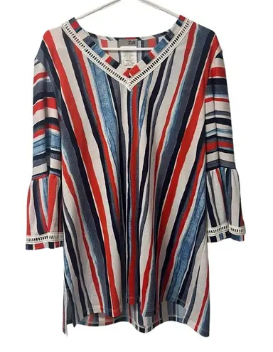 Zoe Tunic Top SIze XXL Colorful Lightweight Summer Bell Sleeves Preppy Travel