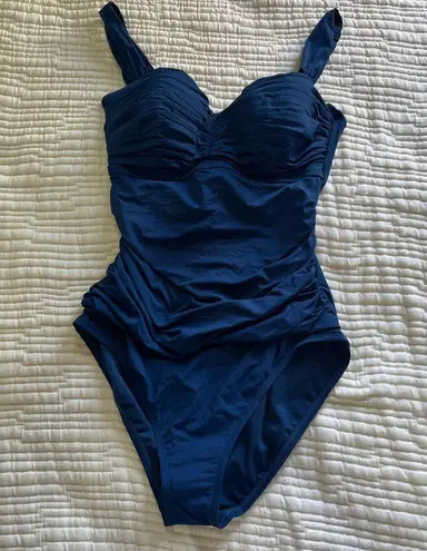 Bleu Rod Beattie KORE ONE PIECE SHIRRED BANDEAU SWIMSUIT