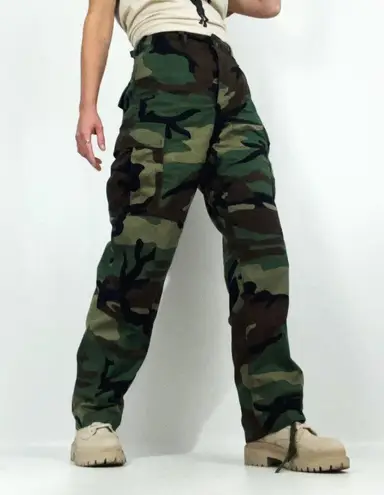 Y2K Women’s Cargo Hot Weather Combat Trousers in Woodland Camo Small Regular