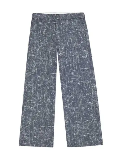 Dickies NWT Regular Fit Wide Leg Work Pants FP901R2A Rinsed Navy Crosshatch