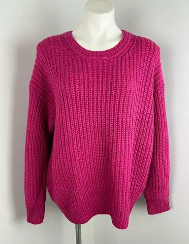 Marine layer  Oversized Crewneck Oversized Chunky Knit Sweater in Rose Violet XL