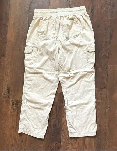 Woman Within écru cargo pants, size 12W petite