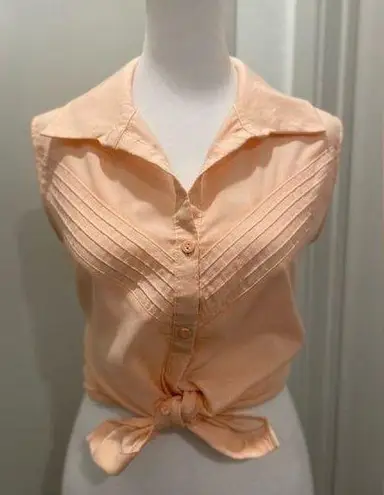 Preview International VTG ‘90s Light Pink Sleeveless Collared Button-Up Blouse