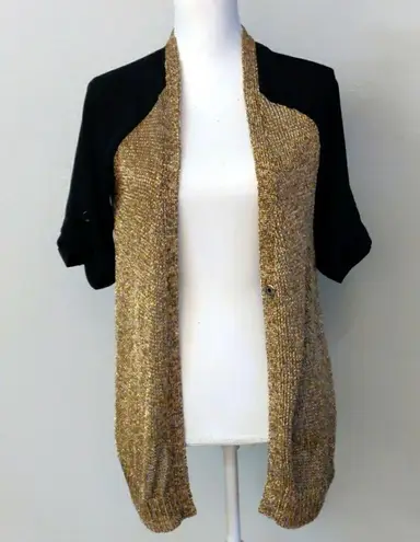 Nordstrom Trouve gold & black cardigan small #17