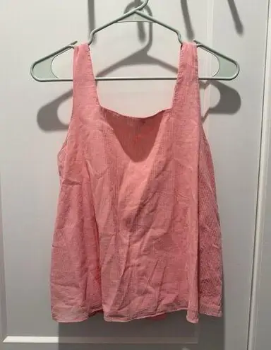 Club Monaco Womens Square Neck Plisse Bow Tank Top Blouse Pink Size Small Box B