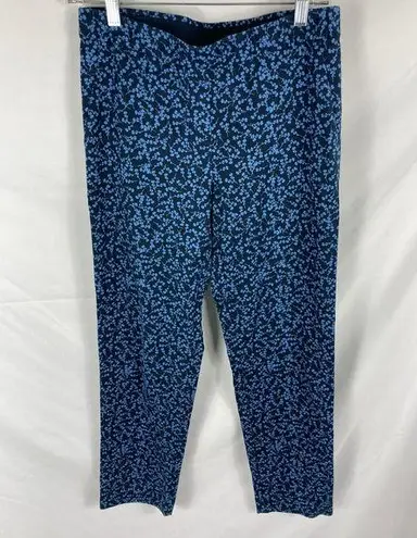 J.Jill  Floral Print Stretch Ankle Pants Elastic Waist Size 6