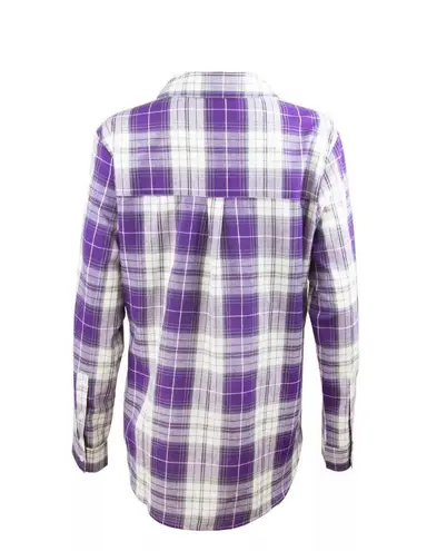 Woodland Creek Women's Long Sleeve Purple Plaid Shirt, XL