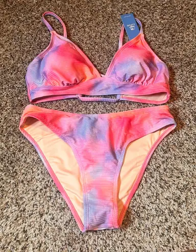 Cupshe  Tie Dye Bikini Set Ribbed Two‎ Piece Swimsuit Medium