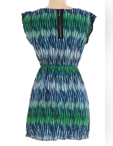 Bebop Blue and green short cap sleeve dress size small