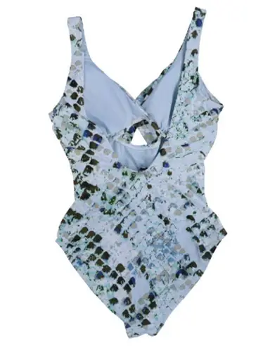 DKNY  SPLASH Peek-a-boo Twist Front Cutout Blue One-Piece Swimsuit US 12 NWT