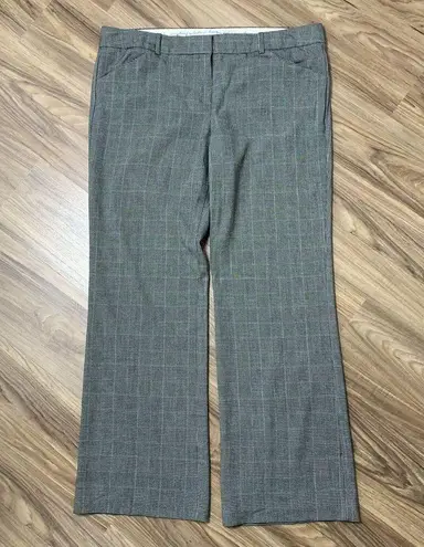 Norma Kamali Size 16 Pants Trouser Black Mini Plaid Straight Leg Mid Rise Career