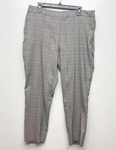 Hilary Radley Womens Pants XL Pull On High Rise Plaid Business Office Career