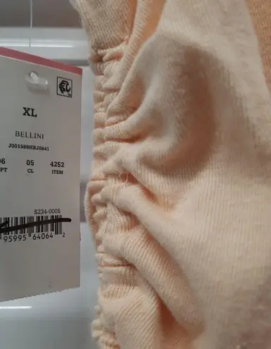 Women's Graphic Top Size XL Peach One Shoulder Pullover Summer Casual