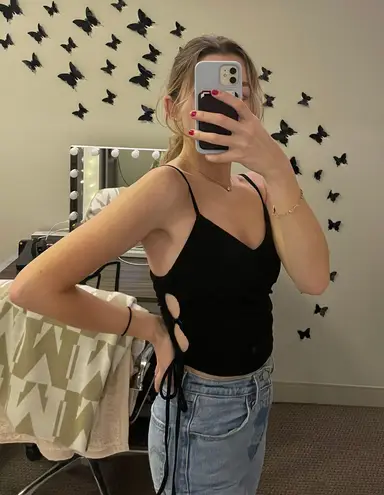 ZARA Black Cut Out Crop Top