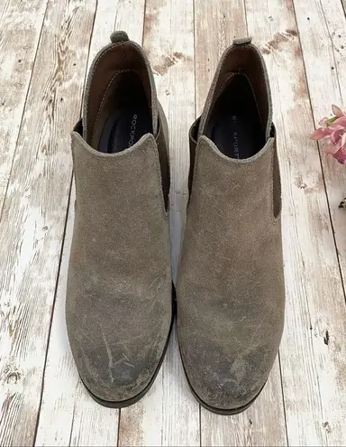 Rockport Danii Chelsea Bootie Stone Suede Ankle Boots Size 7