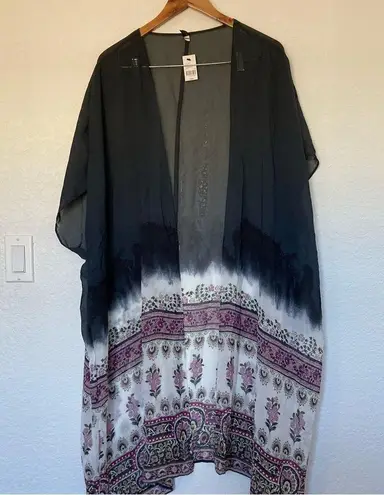 Lane Bryant NWT  One Size Chiffon Moroccan Print Oversized Coverup Kimono