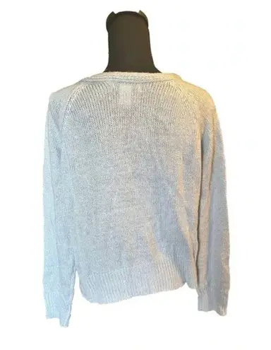 Cotton Emporium Light Blue Flower Embroidered Cardigan