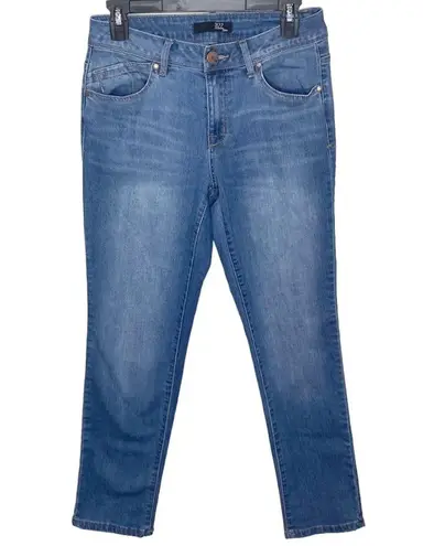 1822 Denim Mid-rise mid wash slim straight leg ankle faded jeans size 6