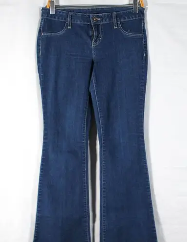City Streets Y2K Dark Blue Denim Low Rise Flare Jeans Size 3 by