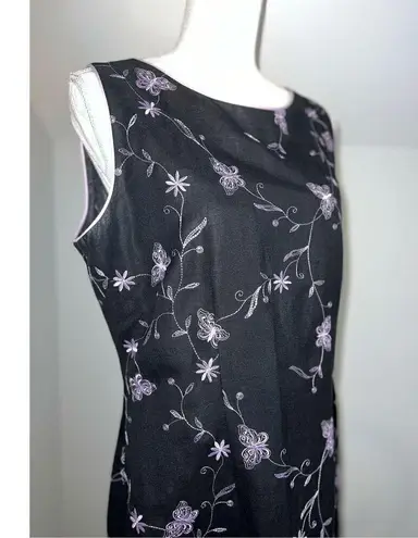 Jessica Howard Vintage y2k Black Floral Tank Dress Women’s 14