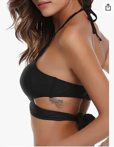 Shekini Womens Bathing Suits Push Up Halter Bandage Bikini Tops