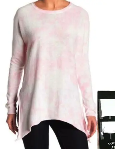 Cloth by Design New Convertible Side Slit Sweater Tie Dye Pink White