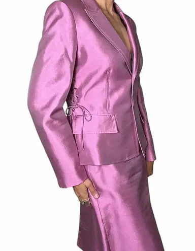 Anne Klein Pink satin 2-piece suit with corset-style sides - Image 3