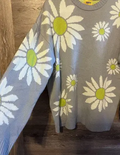 NEOITY Flower Knit Sweater Unisex One Size Mid Century Mod Stylers Harry Style Gray