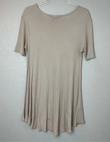See You Monday Taupe Waffle Knit Tunic Size L