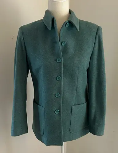 Petite Sophisticate Teal Wool/Cashmere Blazer sz 4p