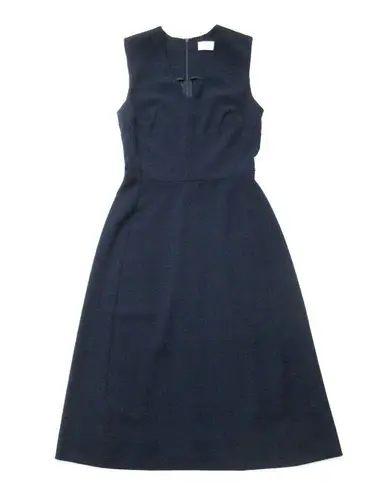 MM.LaFleur NWT Annie in Galaxy Blue V-neck Stretch Crepe Fit & Flare Dress 0P