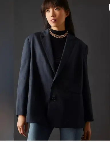 Anthropologie x Mare Mare Oversized Navy Striped Blazer