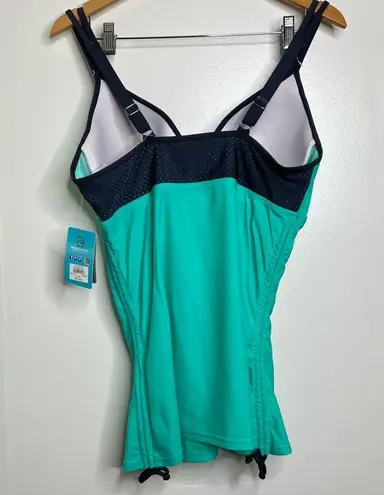 Free Country 2 Piece Swimsuit Tank & Boy Shorts Size XL 16 Aqua