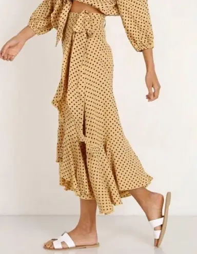 Faithfull the Brand Faithful the Brand polka dot wrap ruffle skirt NEW