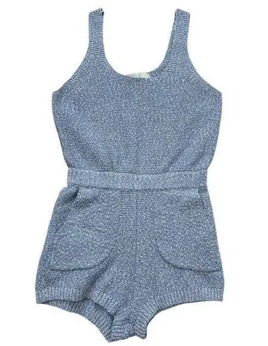 FP Beach FREE PEOPLE Declan Sweater Knit Romper Womens Size Small Blue Summer