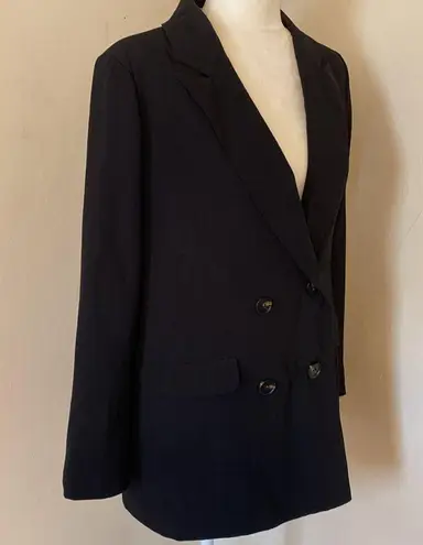 Nasty Gal Women’s Oversized Boyfriend Single Breast Black Button Blazer Medium