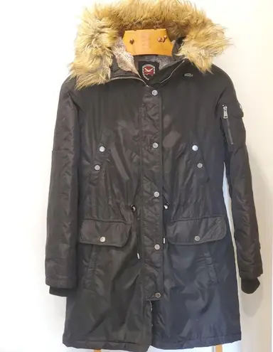 1 Madison Coat Parka Expedition Heritage Media Black Rutched Cargo Jacket