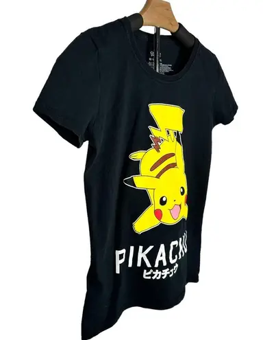 Pokémon Women's | Pokemon | Black Pikachu Short Sleeve T-Shirt Tee Top - XS