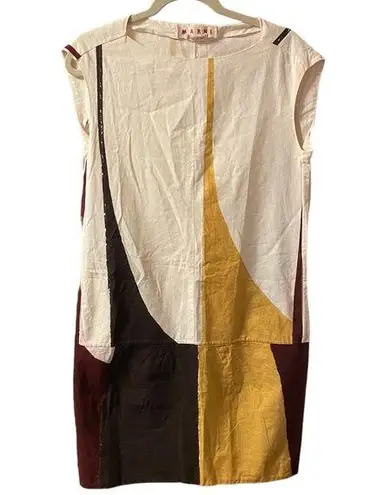 MARNI COLOR BLOCK COTTON DRESS Size 4