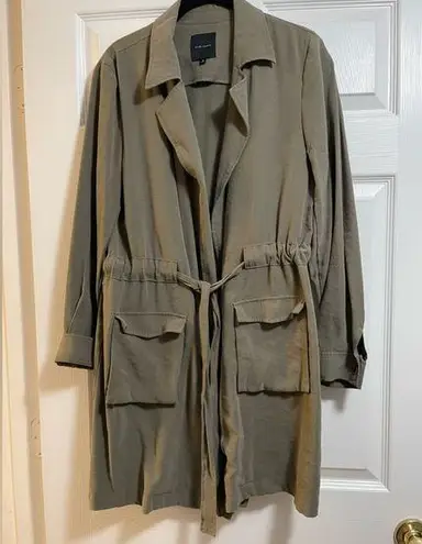 Alex Marie Army Green Waist Tie Coat Utility Jacket Size 8