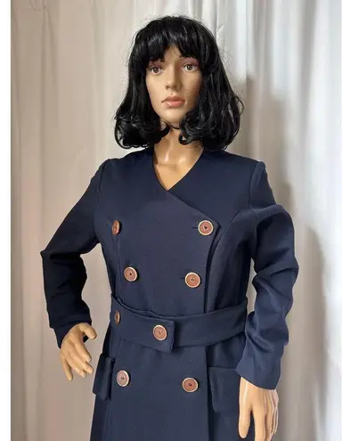 Vintage OOAK Navy coat dress double