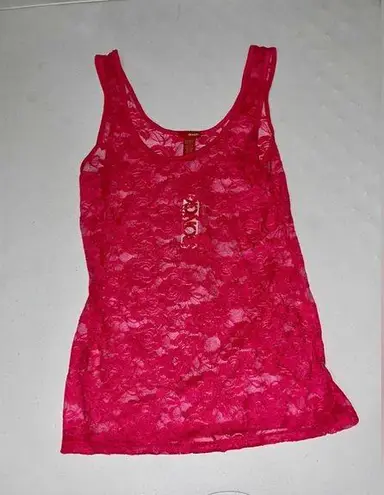 Bongo NWT  Rose Lace Sheer Tank