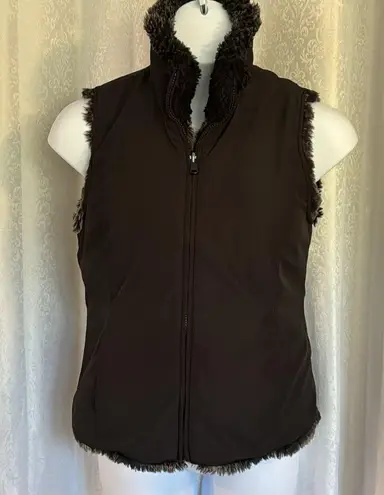 Faux Fur Reversible Vest in Dark Brown Sz:S/M Size undefined