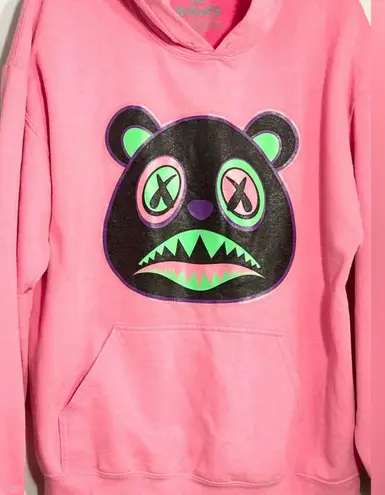 WOMENS LARGE BAWS PINK HOODIE HOODED SWEATSHIRT MISSING HOODIE DRAWSTRING