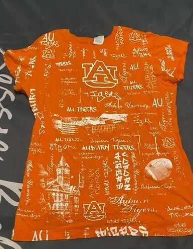 Creative Apparel Juniors/Teen  Auburn Tigers Tee Gently Used Orange & Whi…