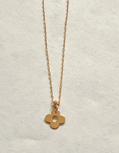 Tehrani Jewelry Clover necklace 14k REAL solid gold Necklace | perfect gift | minimal real gold necklace | streetwear solid gold necklace |