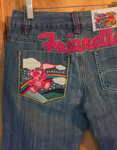 TEENIE WEENIE Embellished Patches Blue Jean Capris EUC 6 Rare HTF