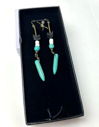 Scotch & Soda Maison Scotch Turquoise Dangle Earrings BNIB