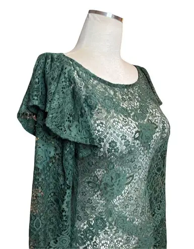 Tularosa  Dress Leeann Lace Long Sleeve in Forest Green XSmall