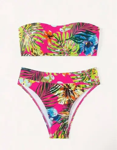 Vibrant , Multi-Colored, Tropical, Bikini Set